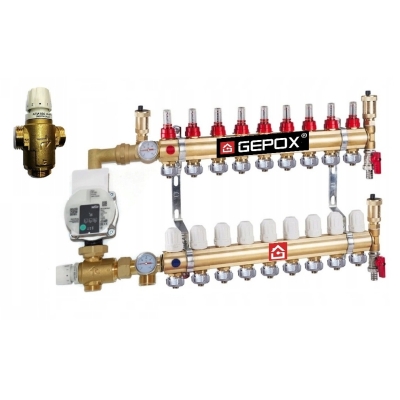 Rozdzielacz 9 z Grupą Pompową WILO do Podłogówki ATM566